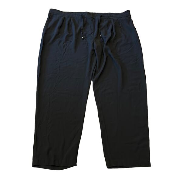 NWT LEA & VIOLA Curve Plus Size Black Drawstring Pants 3X - Picture 2 of 8
